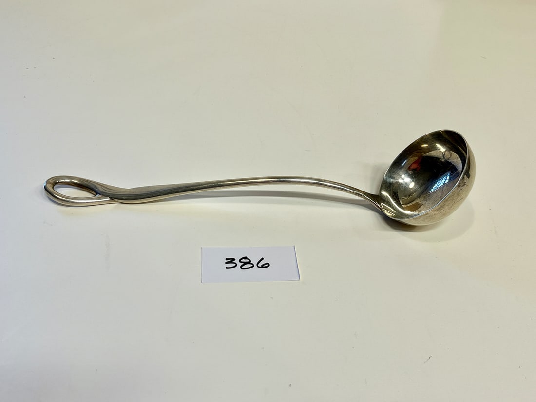 STERLING SILVER ELSA PERETTI "PADOVA" LADLE BY TIFFANY & CO., 13" AND 9.32 OZT: STERLING SILVER ELSA PERETTI "PADOVA" LADLE BY TIFFANY & CO., 13" AND 9.32 OZT