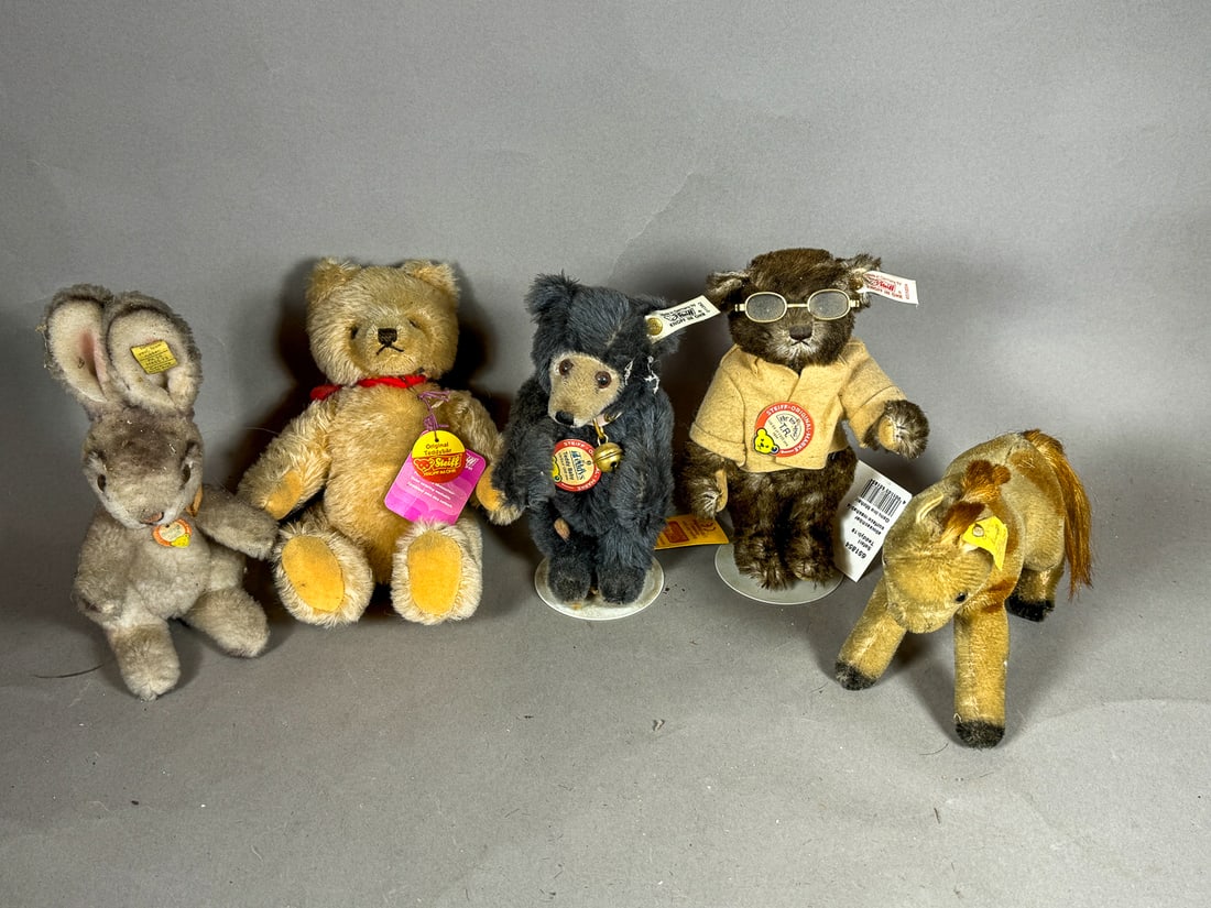 5 STEIFF ANIMALS: 5 STEIFF ANIMALS
