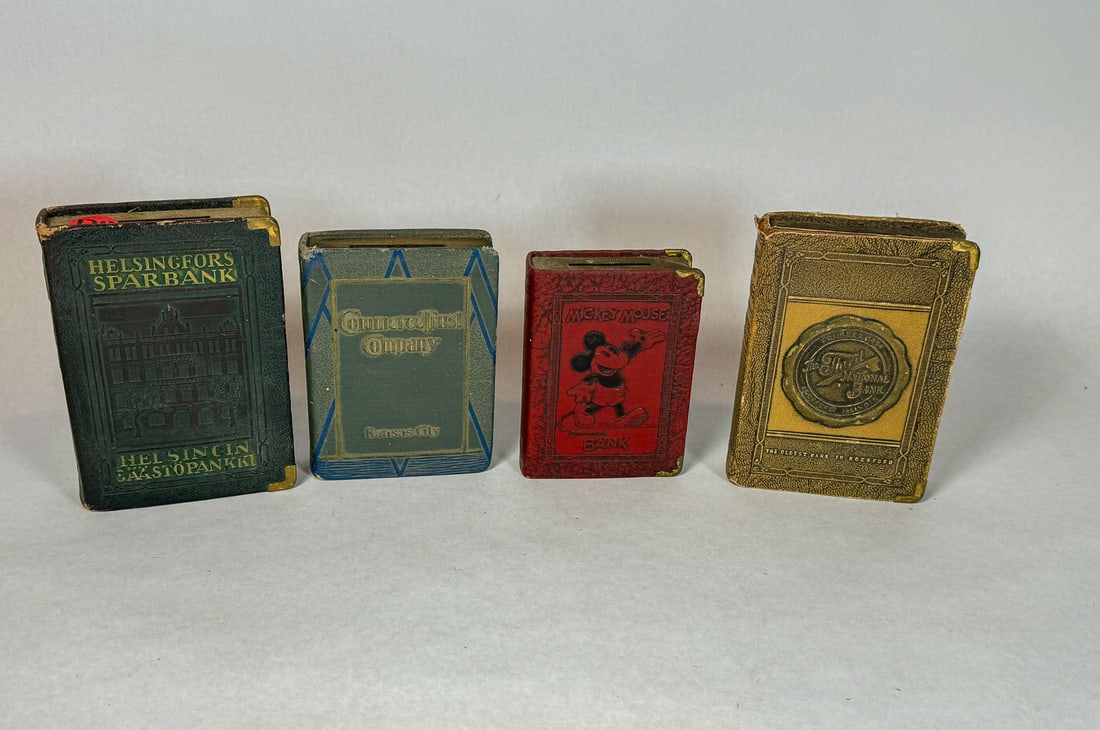 FOUR BOOK STYLE BANKS, ONE MICKEY MOUSE (1 of 4)