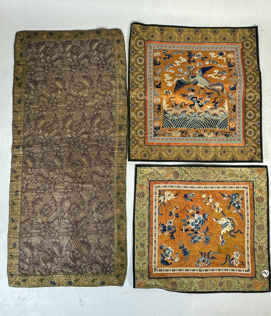 CHINESE RANK PATCH AND 2 OTHER EMBROIDERED PANELS (1 of 4)