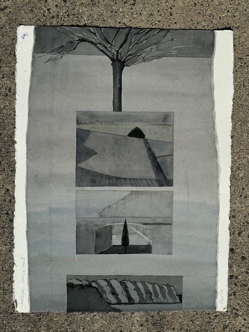 ROBERT REID ABSTRACT WATERCOLOR, 30" X 23" (1 of 4)