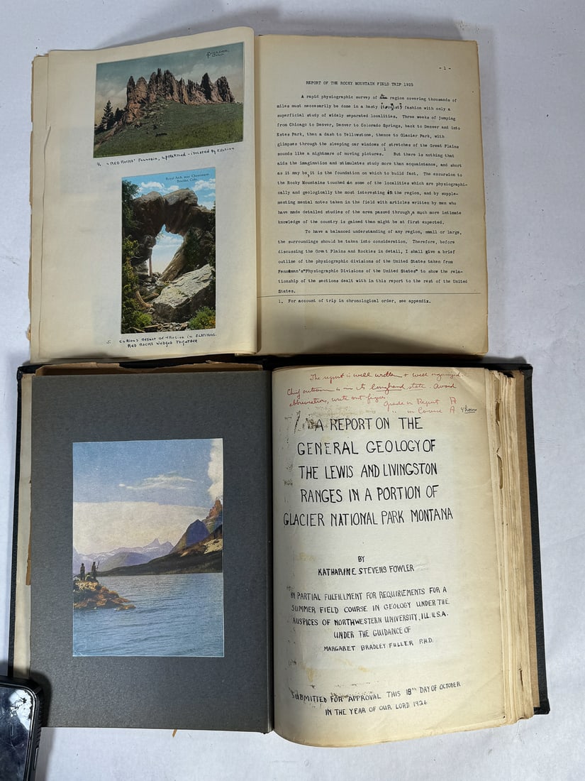 RENOWNED GEOLOGIST KATHERINE STEVENS FOWLER GALLEY BOOK COPY, TWO VOLUMES (1 of 19)