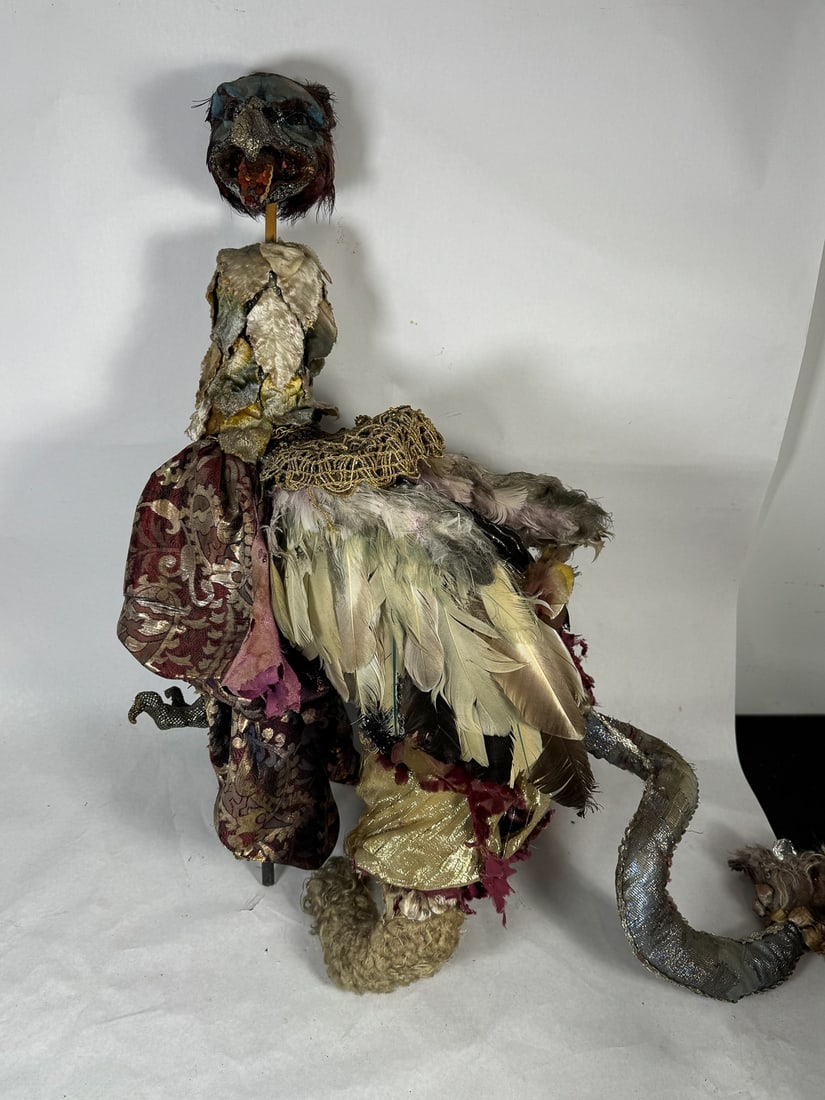 LATE 19TH C. CHINESE OR THAI CEREMONIAL DRAGON PUPPET, 28" TALL: LATE 19TH C. CHINESE OR THAI CEREMONIAL DRAGON PUPPET, 28" TALL