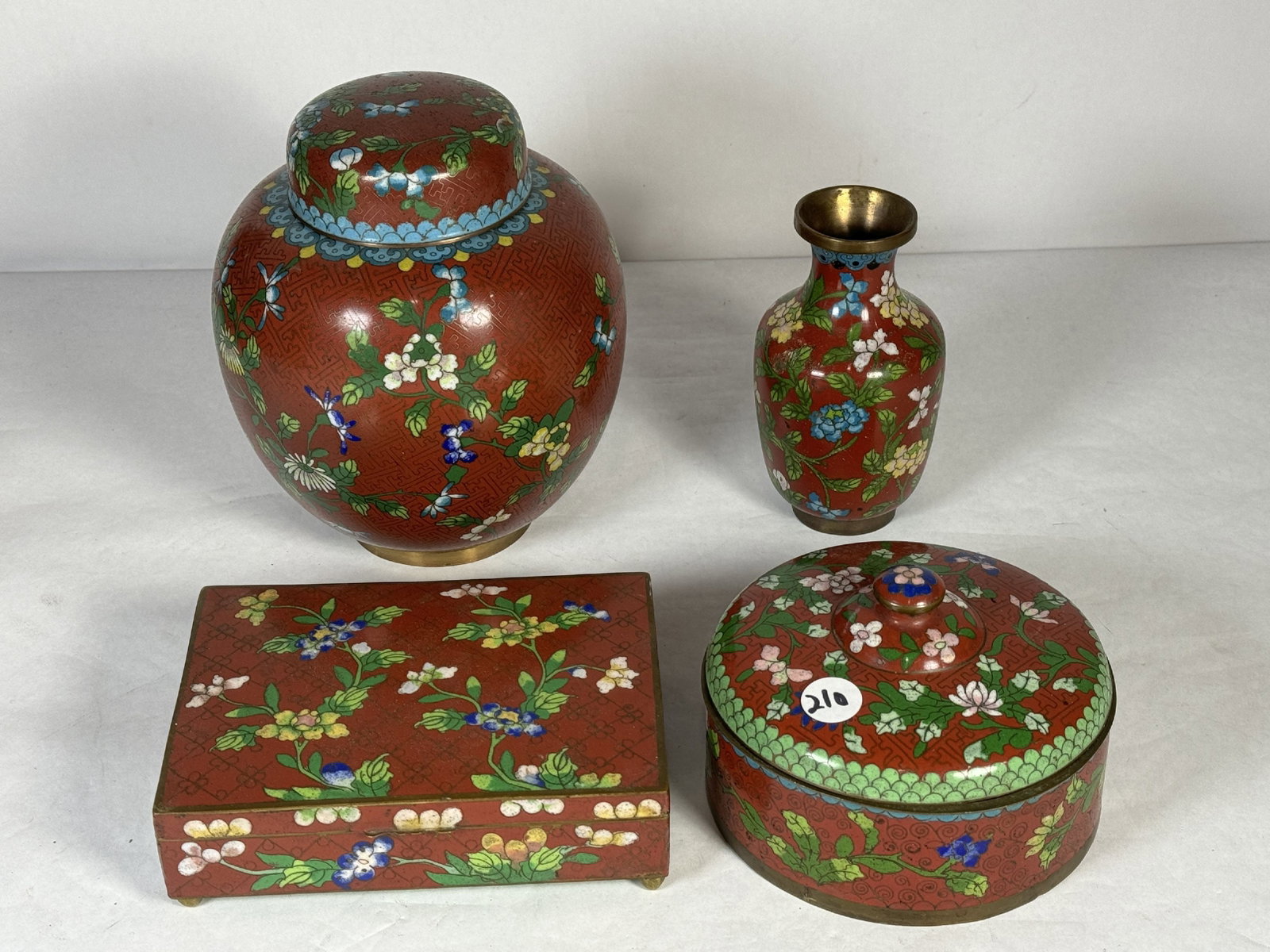 FIVE PIECES CLOISSONE 8" AND SMALLER: FIVE PIECES CLOISSONE 8" AND SMALLER
