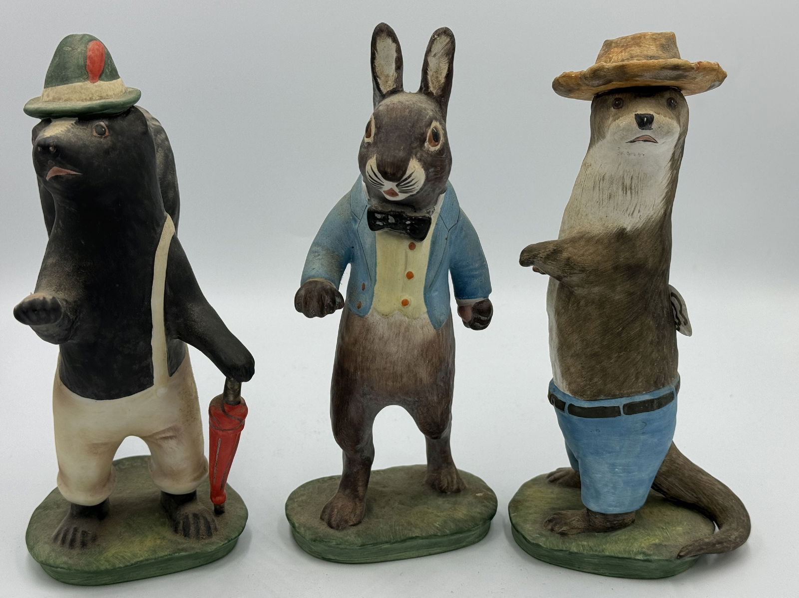 3 LARGE GOEBEL FIGURES, EMMIT OTTER, JIMMY SKUNK AND PETER RABBIT 7.5" TALL EACH (1 of 6)