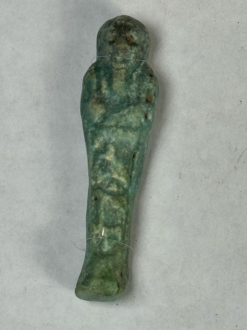 A BLUE GLAZED EGYPTIAN FAEINCE USHABTI, 2.75" (1 of 4)