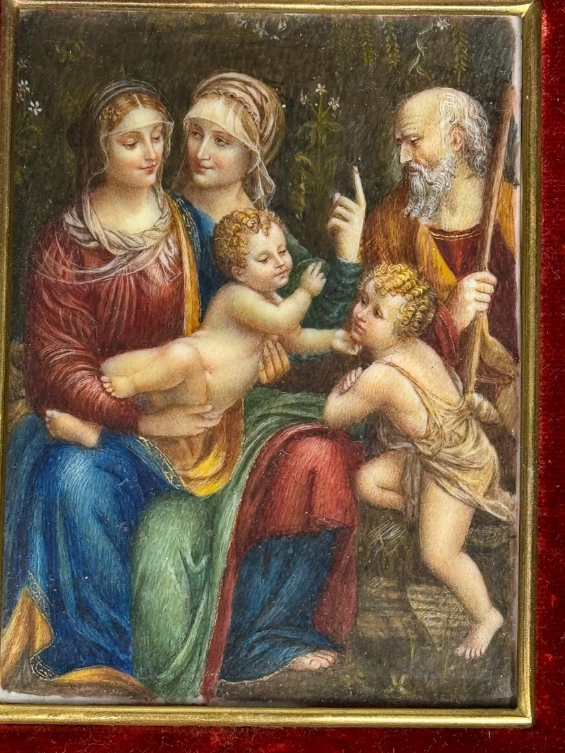 A 19TH CENTURY NEOCLASSICAL PAINTING ON BONE PANEL, 6.5" X 4.5" FRAMED AND 3.5" X 2.5" SIGHT EACH: A 19TH CENTURY NEOCLASSICAL PAINTING ON BONE PANEL, 6.5" X 4.5" FRAMED AND 3.5" X 2.5" SIGHT EACH