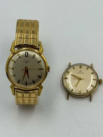 2 GOLD FILLED WRISTWATCHES, ELGIN AND HAMILTON