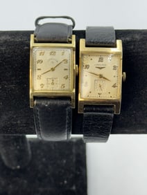 2 GOLD FILLED VINTAGE WRISTWATCHES ALORD ELGIN AND LONGINES