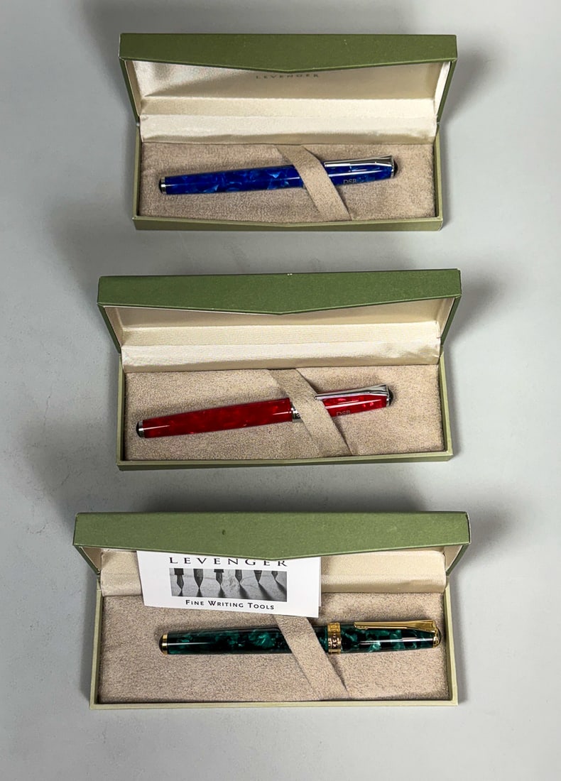 3 LEVENGER PENS IN BOXES: 3 LEVENGER PENS IN BOXES