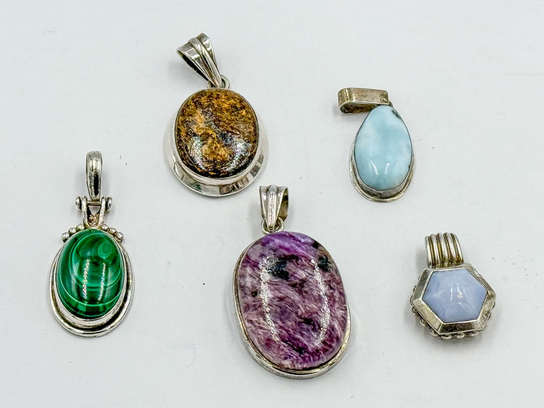 STERLING SILVER PENDANT LOT, 1.5" AND SMALLER (1 of 2)