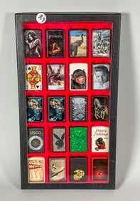 20 NEW OLD STOCK ZIPPO LIGHTERS IN DISPLAY CASE, 8" X 1.25" X 14.5" CASE