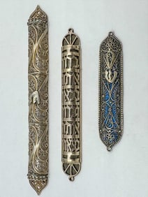 3 STERLING SILVER MEZUZAHS, 6", 4.5", AND 3.5"