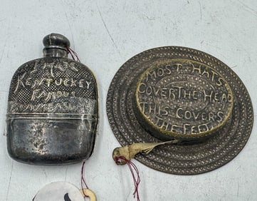 2 RARE SILVERPLATED SEWING TAPE MEASURES AND A SEWING BIRD, 2", 2.5", 5" X 4"