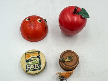 4 NOVELTY TAPE MEASURES, 2.5" AND SMALLER
