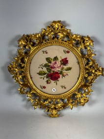 A RARE CIRCULAR ITALIAN GILTWOOD FRAME, 17.5" DIAMETER X 3" DEEP
