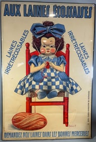 A LARGE FRAMED LENCI DOLL ADVERTISEMENT