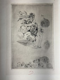 FELICIEN ROPS, "COUROISIE EXAGEREE" SIGNED ETCHING ON PAPER 8.5" X 5.5". PROVENANCE:THE GRILLO