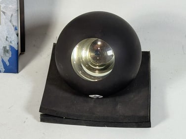 OLAFUR ELIASSON MODERN SCULPTURE W/ STUDIO BOOK, 5" DIAMETER