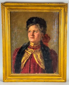 PORTRAIT OF A WOMAN, 16" X 19.5" FRAMED AND 12" X 15.5" SIGHT