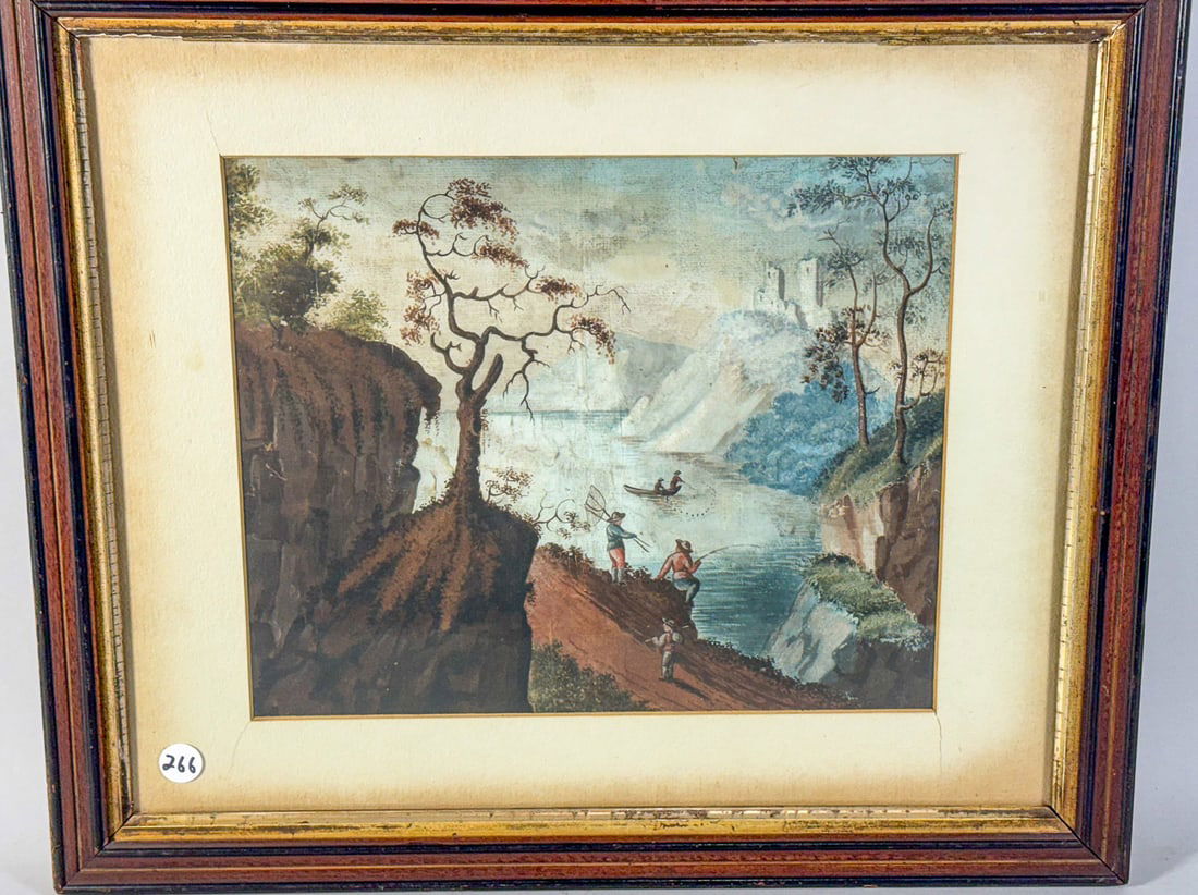 ENGLISH CONTINENTAL WATERCOLOR IN PERIOD FRAME, 19.5" X 16.5" FRAMED AND 12" X 10" SIGHT (1 of 6)