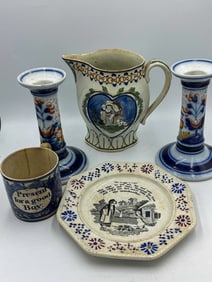 6 PIECES ANTIQUE PORCELAIN, 6" TALL