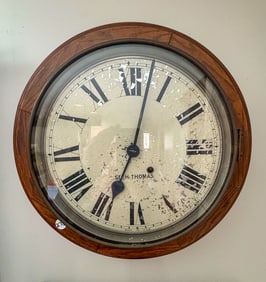 SETH THOMAS WALL CLOCK, 6" X 19"