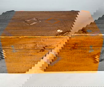 FOLK ART BOX, 10" X 7" X 14"