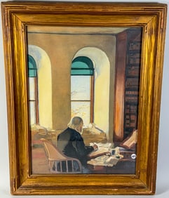 HELEN LOSSING JOHNSON ,OIL PAINTING "ALFRED TENNYSON IN HIS STUDY"