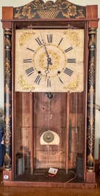 EPHRAIM DOWNS CASE CLOCK, 17" X 33"