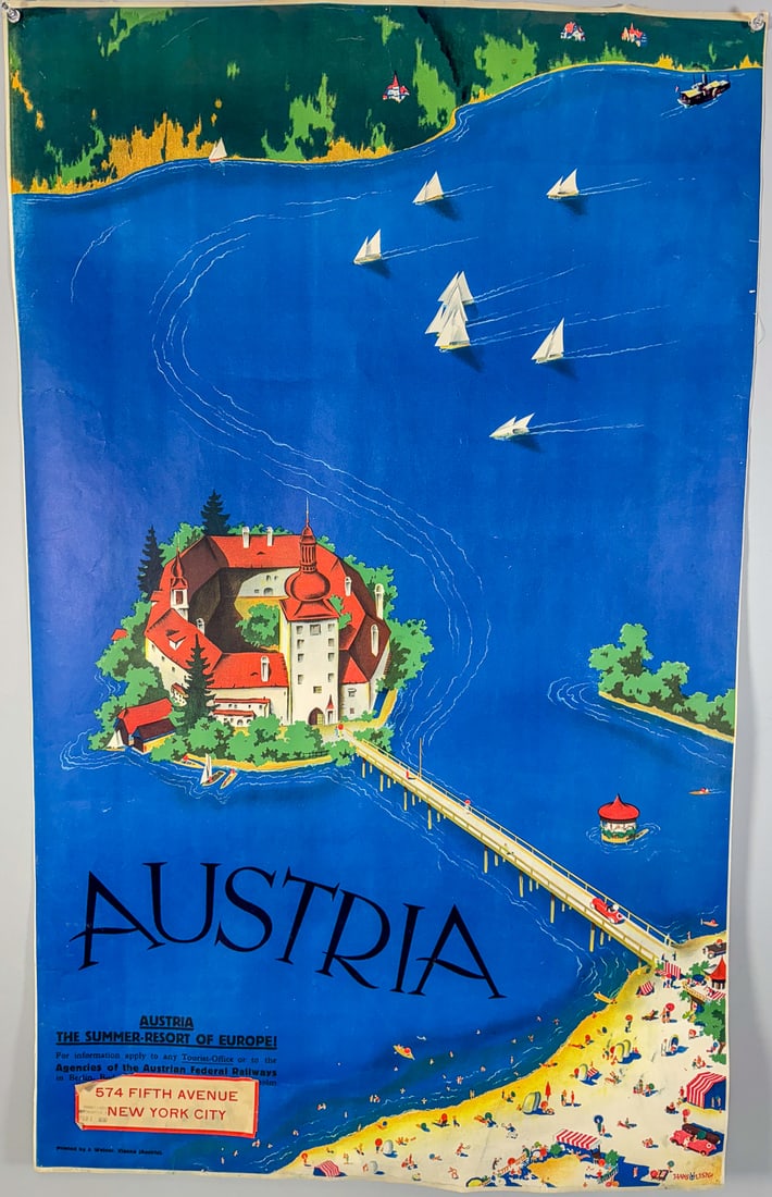 AUSTRIAN TRAVEL POSTER, 24" X 39" (1 of 6)