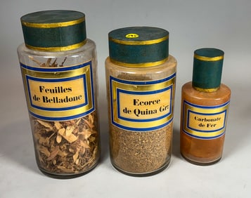 VINTAGE APOTHECARY LOT, 12" AND SMALLER