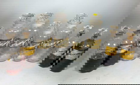 VINTAGE APOTHECARY LOT, 10" AND SMALLER