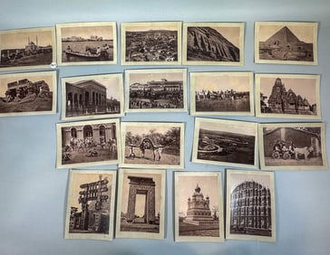 CARDED PHOTOGRAPH VIEWS OF THE MIDDLE EAST, INDIA, ETC. 50+. 7.25" X 5"