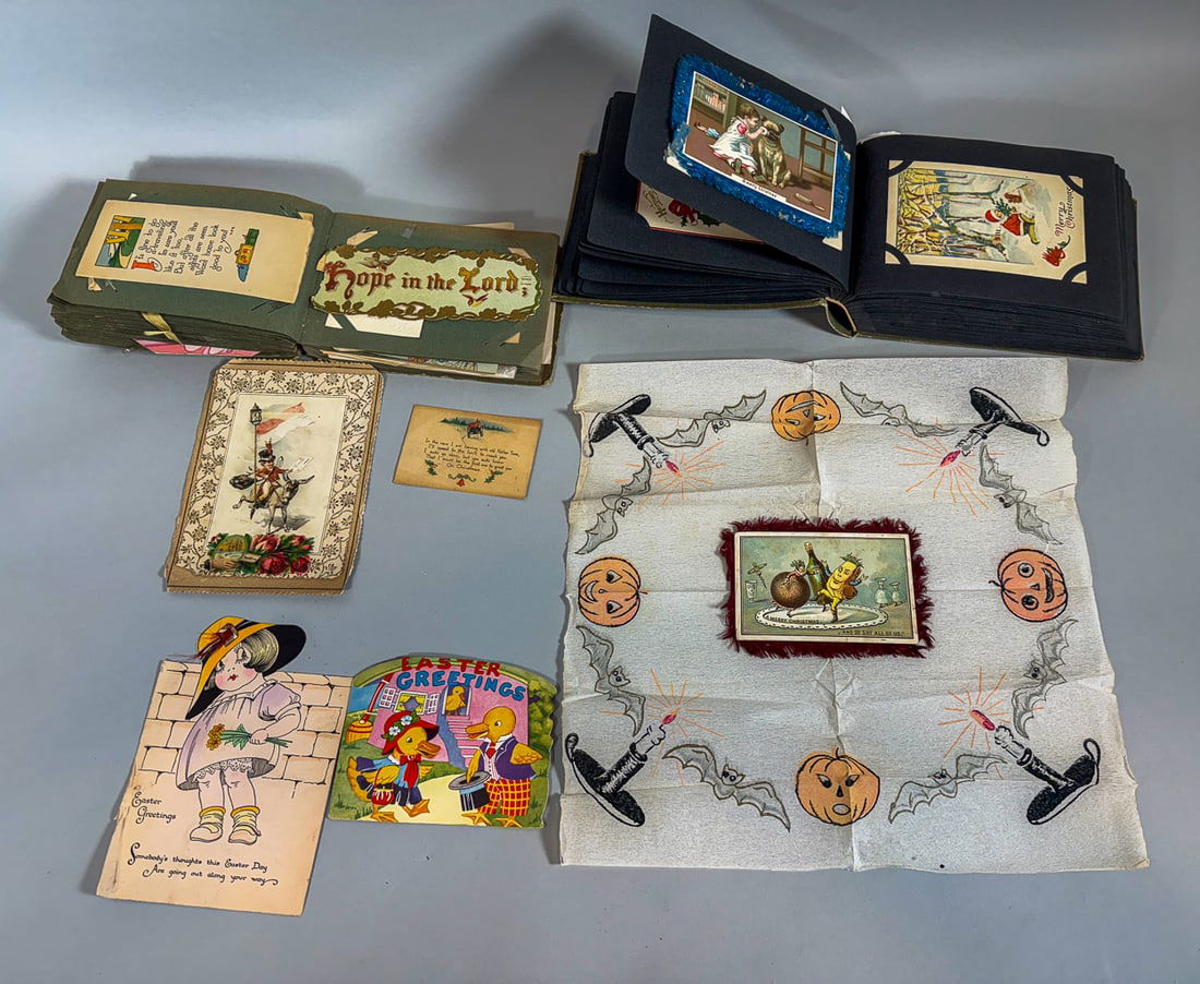 2 ALBUMS OF MOSTLY HOLIDAY POSTCARDS AND CARDS (1 of 20)