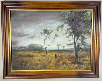 1961 IMPRESSIONIST PAINTING SIGNED ILLEGIBLY, 28" X 23" FRAMED AND 23.5" X 17.5" SIGHT
