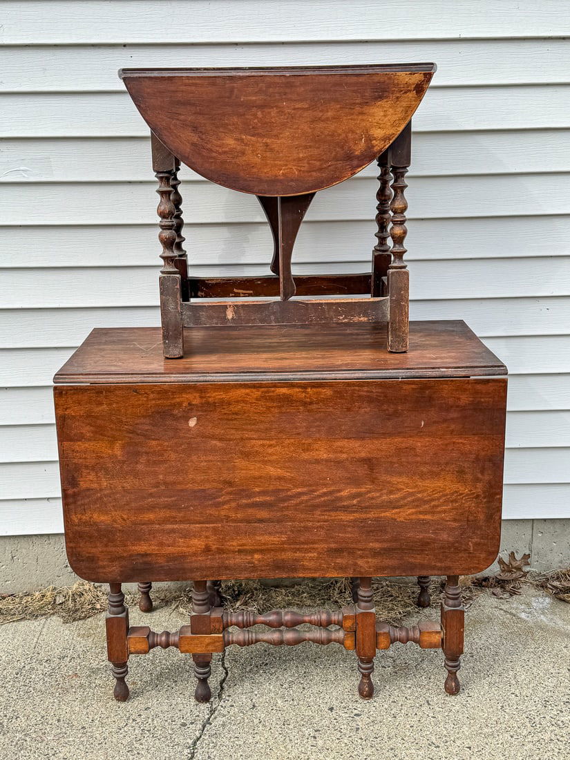 MAPLE DROP LEAF STAND AND GATE LEG TABLE, 36" X 18" X 31" CLOSED (1 of 5)