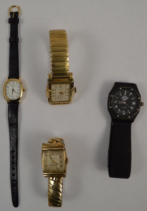 2 VINTAGE GOLD FILLED MEN'S WRISTWATCHES: 2 VINTAGE GOLD FILLED MEN'S WRISTWATCHES- HARLEY DAVIDSON & LIFFERY
