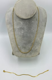 14K GOLD CHAIN AND BRACELET, 3.3 GRAMS