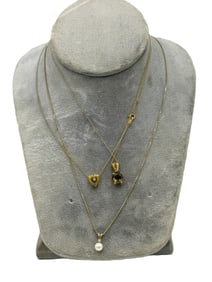 3 14K GOLD PENDANT NECKLACES, 4.54 GRAMS