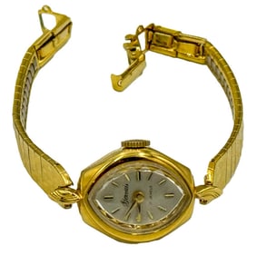 14K GOLD LADIES STERVAIS WRISTWATCH, BAND NOT GOLD.