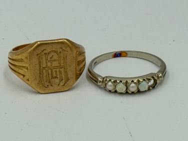 2 14K GOLD RINGS, 6.83 GRAMS