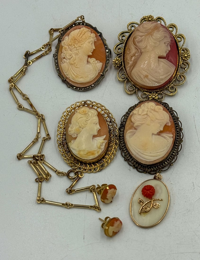 GOLD FILLED/SILVER CAMEO LOT (1 of 6)