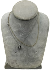 GOLD FILLED NECKLACE AND STERLING PENDANT NECKLACE