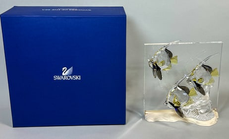 SWAROVSKI  "WONDERS OF THE SEA " CRYSTAL FIGURINE W/ BOX 7" X 7.5"X 3.5"