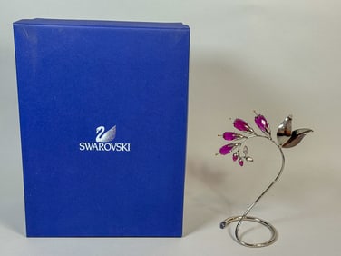 SWAROVSKI "DACCA FUCHSIA" CRYSTAL FIGURINE W/ BOX 8"X 5.5"X 4