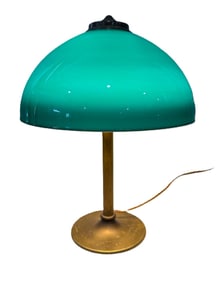 RARE EMERALITE 1940S TABLE LAMP, 14" DIAMETER X 20" TALL