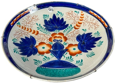 A LARGE GAUDY WELSH CHARGER/BOWL, 11.5" DIAMETER X 2" TALL
