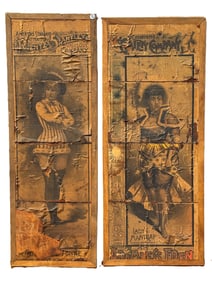 2 19TH CENTURY AUTHENTIC BURLESQUE BROADSIDES, 13.5" X 38.5" EACH