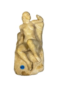 MIDCENTURY MARBLE CARVING OF A RECLINING NUDE, 12" X 6" X 7.5"